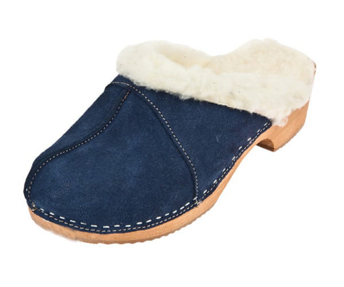 Warm Winter Sheepskin Fur Women Clogs Wooden Clogs High Heel Etsy UK