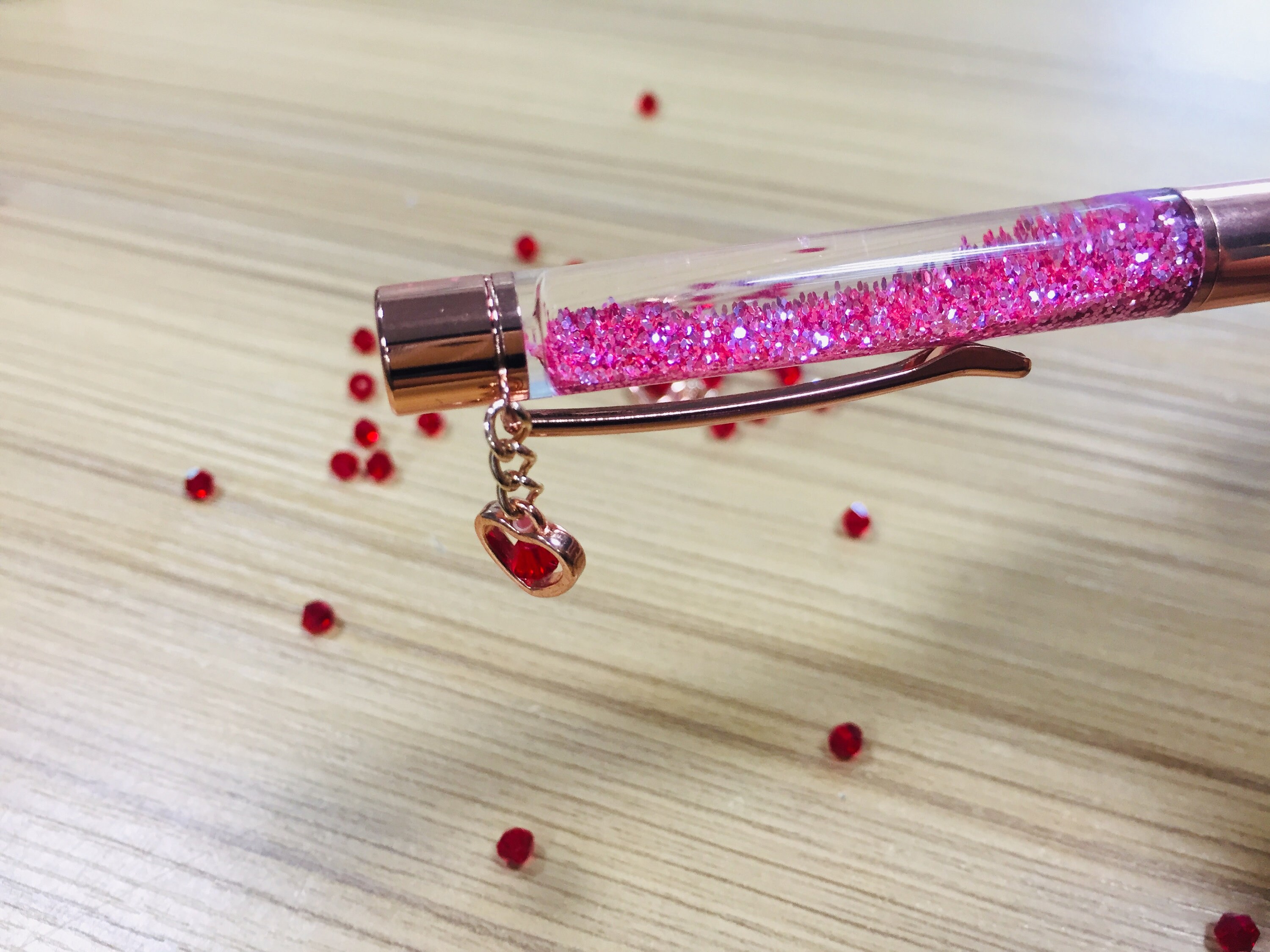 Pink Engraved Crystal Filled Ball Point Pen Etsy Ireland