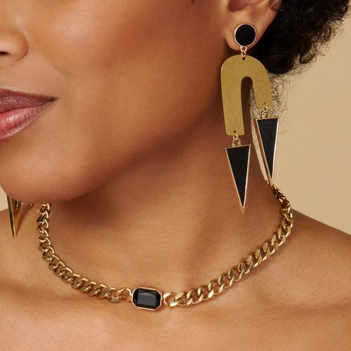 STATEMENT EARRINGS Brass Earrings Hypoallergenic Posts Etsy