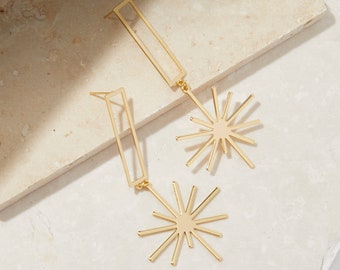 Gold Star Earrings, Star Earrings Dangle, Summer Jewelry, Minimalist, Summer Gift, Celestial Earrings