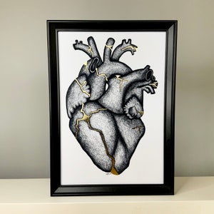 Das Kintsugi-Herz - Handveredelt mit Blattgold