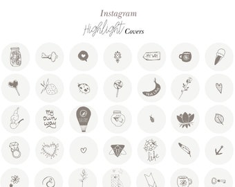 Instagram Highlight Icons - Handdrawn Instagram Highlight Icons -instagram Icons - Instagram Highlight Covers - IG Story Covers