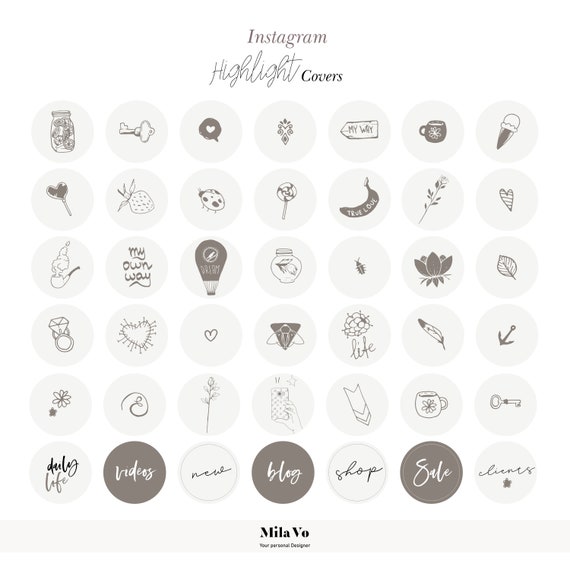 Instagram Highlight Icons Handdrawn Instagram Highlight | Etsy