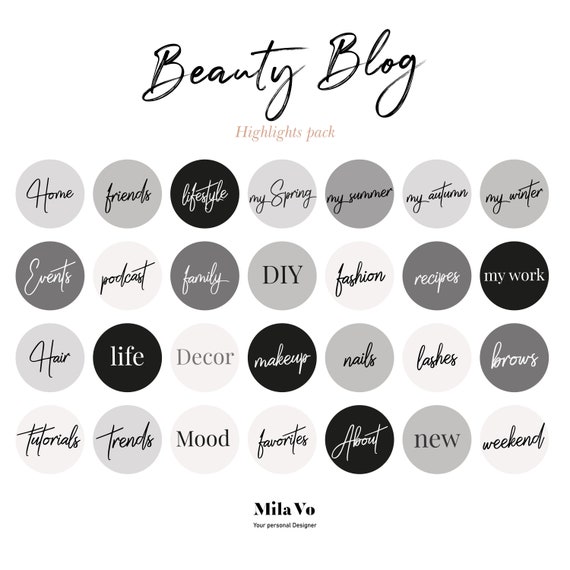 Black and White Instagram Story Highlight Icons for Bloggers, Instagram  Story Highlight Covers, Beauty Blog Higlights, Text Only Story Icons -   Canada