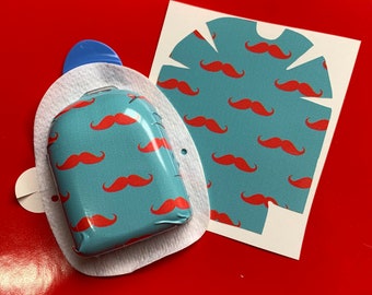 Handlebar Hype Omnipod Decal | Mustache Insulin Pump Sticker | Fits All Omnipod Devices | Medical Device Vinyl