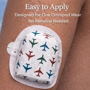 Up, Up & Away: sticker voor vliegtuig Omnipod-insulinepomp (past op alle Omnipod-pompen)