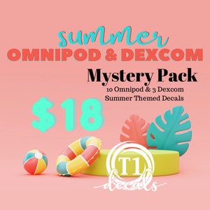 Summer Omnipod & Dexcom Decal Monthly Mystery Pack