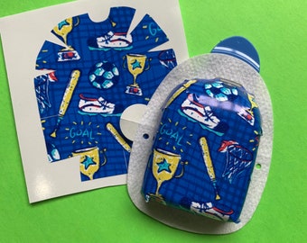 Sports Champ Omnipod Decal | Sports-Themed Insulin Pump Sticker for Kids | Fits All Omnipod Devices | Discontinued Print