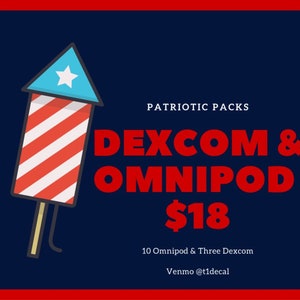 Patriotic Omnipod & Dexcom Decal Monthly Mystery Pack