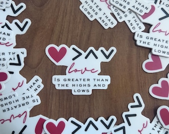 Love Is Greater Than Highs and Lows Waterproof Diabetes Sticker