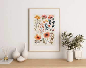Flower Art Print | Botanical Art | Colorful Flowers | Floral Art | Watercolor Art | Downloadable Art | Printable Art