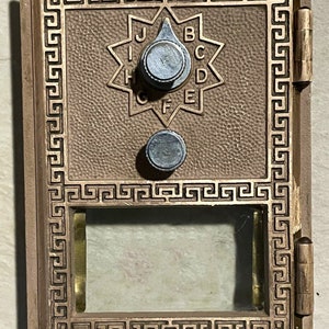 Antique Brass Post Office Grecian Mailbox Doors