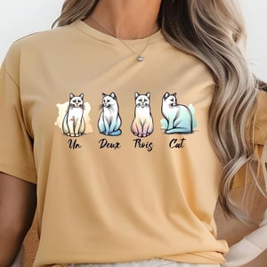 Chemise Un Deux Trois Cat PNG, Cadeaux pour les amoureux des chats, T-shirt chat png, Cat Tee, Chemises chat, T-shirt chat, chemise chat papa, chemise maman chat, chat mignon