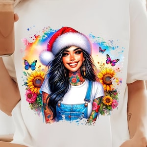 Buon Natale Sorriso Ragazza PNG Sorriso Png Bella donna con Grillz Clip Art Donne felici Donne graziose Buon Natale per la sublimazione PNG