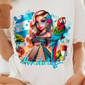 Honduras Tshirt Camisas de Honduras PNG Copan Honduras Trip 2025 Scarlet Macaw Honduras Flag PNG Honduras Gift Honduras Family Vacation 2025