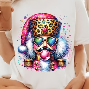 Retro Nutcracker Christmas Blowing Bubble Vintage Merry Christmas Png Xmas Holiday Png Christmas Sublimation Design Funny Nutcracker PNG