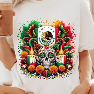Dia De Los Muertos Clipart Mexikanisches Halloween PNG Set Zuckerschädel PNG Tag der Toten Calavera Sofortiger Download Hochwertiges transparentes PNG