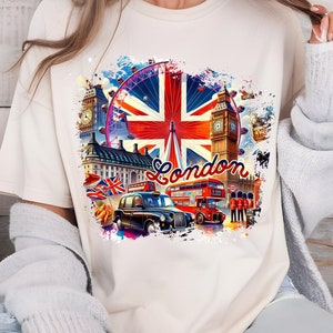 London Trip Shirt Sublimation PNG UK Vacation London Eye, Big Ben, Black Taxi Shirt Sublimation Anglais Uk Holiday Shirt PNG, Angleterre Londres
