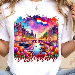 Países Bajos Ámsterdam PNG Diseño digital Países Bajos Vacaciones 2025 Viaje de chicas Camiseta Sublimación Ámsterdam Paisaje Arte Ámsterdam Clipart