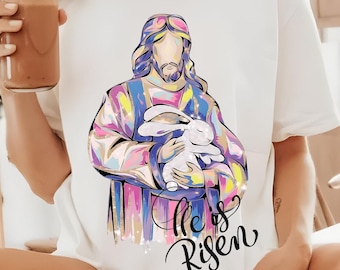 Brush Stroke Jesus Png, He Is Risen Png, Easter Bible Verse, Easter Shirt Png,Easter Sublimation Design,Jesus Easter Png Sublimation Digital