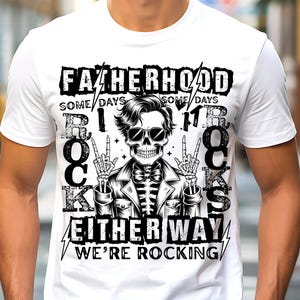 Cooles Papa Skelett PNG, Vatertag Sublimation Design, Retro Totenkopf Papa Clipart, Lustige Rocker Vater Grafik, Sofortiger Download