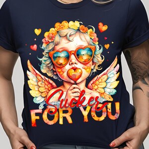 Sucker For You PNG, Png di San Valentino retrò Cupido, Design di camicia di San Valentino a sublimazione, Regalo d'amore vintage, PNG di San Valentino alla moda, XOXO Png