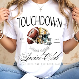 Touchdown Social Club PNG, Touchdown Social Club PNG, Fußball-Shirt-Design, Fußballspiel PNG, trendiges ästhetisches Shirt-Design Fußball PnG