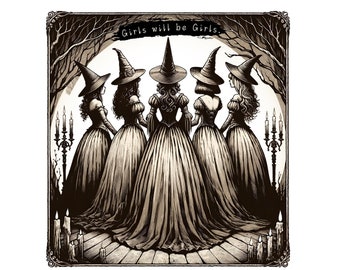 Girls Will Be Girls Witch Png, Funny Witch Png, Halloween Women Png, Witchy Vibes Png, Halloween Girls Png, Witches Halloween, Gift for Her