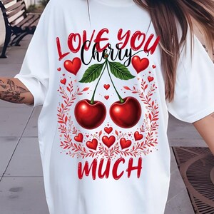Love You Cherry Much Png, Valentine Coquette Heart Png, Trendy Valentines Png, Cherry Love Png, Trending Vday-ontwerpen, Esthetische Valentijnsdag