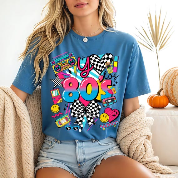 Yo Amo Los 80's PNG | Retro 80s Sublimation Graphic | Neon 1980s
