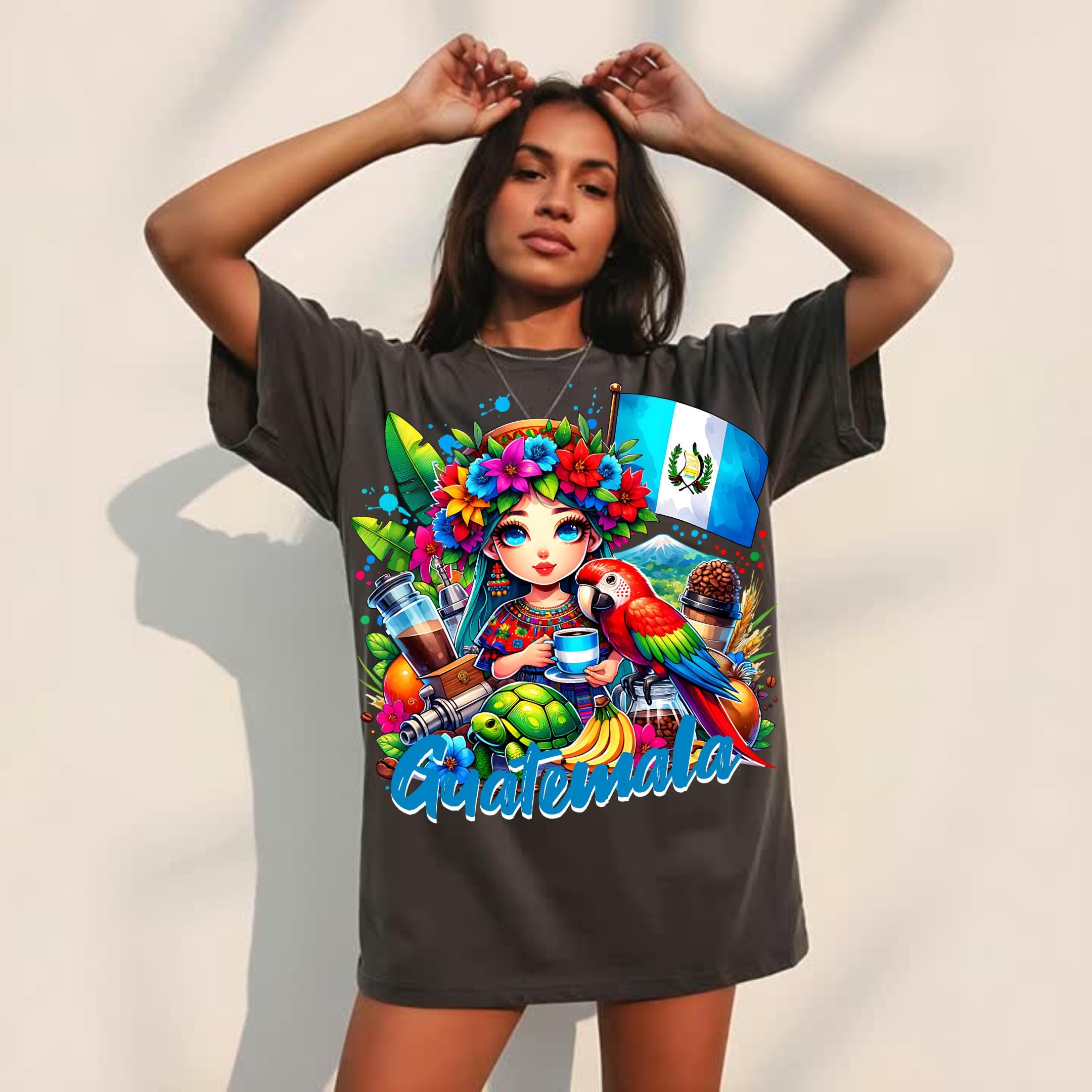 Camicia In Cotone Guatemalteco Fatta A Mano: Top A Maniche - Foto 9