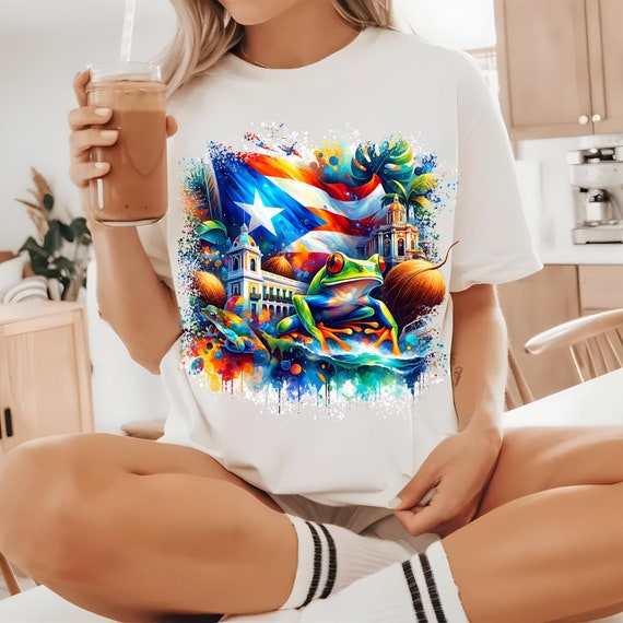 Puerto Rico Tshirt Sublimation PNG Boricua Tshirt Coqui Frog Puerto Rico Flag Puerto Rican Gift Puerto Rico Vacation 2026 Summer Trip 2026