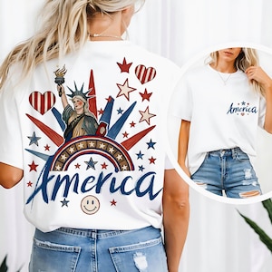 4th of July Statue of Liberty PNG, Patriotic USA Png, 4th of July America Design, Independence Day Sublimation, American Girl Shirt PNG