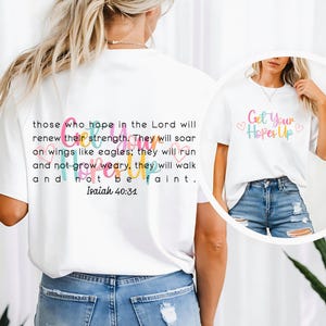 Hoop Shirt PNG/SVG | Christelijk shirt voor sublimatie | Voor- en achterkant PNG-shirtontwerp | Geloof-geïnspireerd, bemoedigend christelijk hoopcitaat SVG