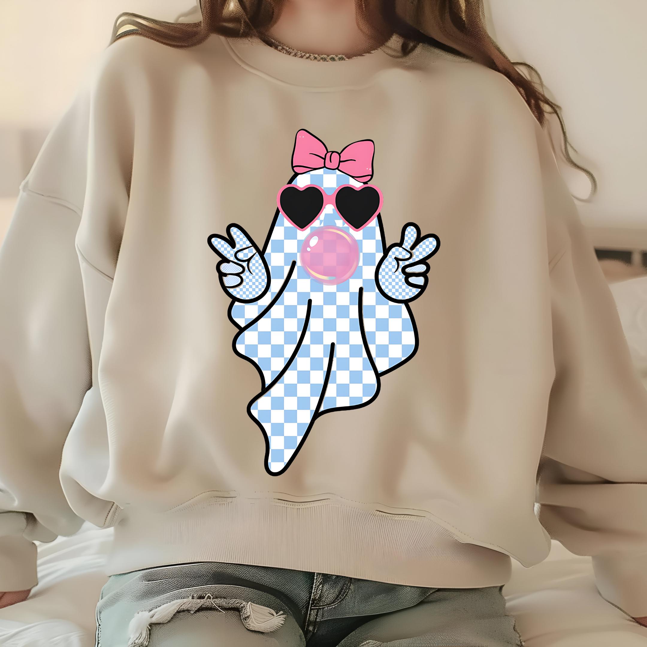 Girly Ghost Blowing Bubble Bundle PNG Cute Ghost Fall Shirt Sublimation ...