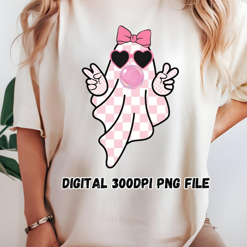 Girly Ghost Blowing Bubble Bundle PNG Cute Ghost Fall Shirt Sublimation ...