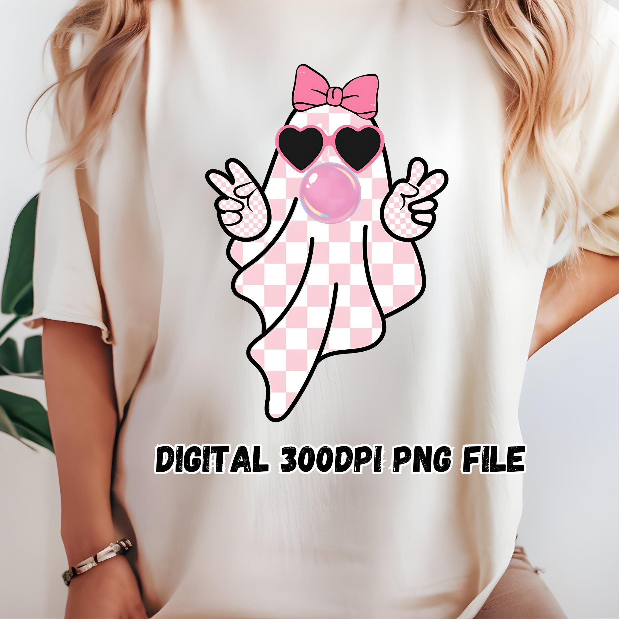 Girly Ghost Blowing Bubble Bundle PNG Cute Ghost Fall Shirt Sublimation ...