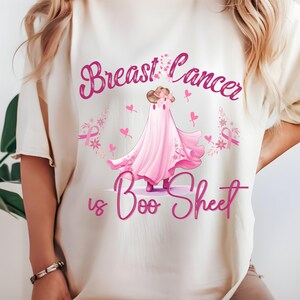 Borstkanker is Boo Sheet Png, Retro Breast Cancer Png, Breast Cancer Awareness Png, Halloween Pink Ghost png, Halloween Shirt Sublimatie