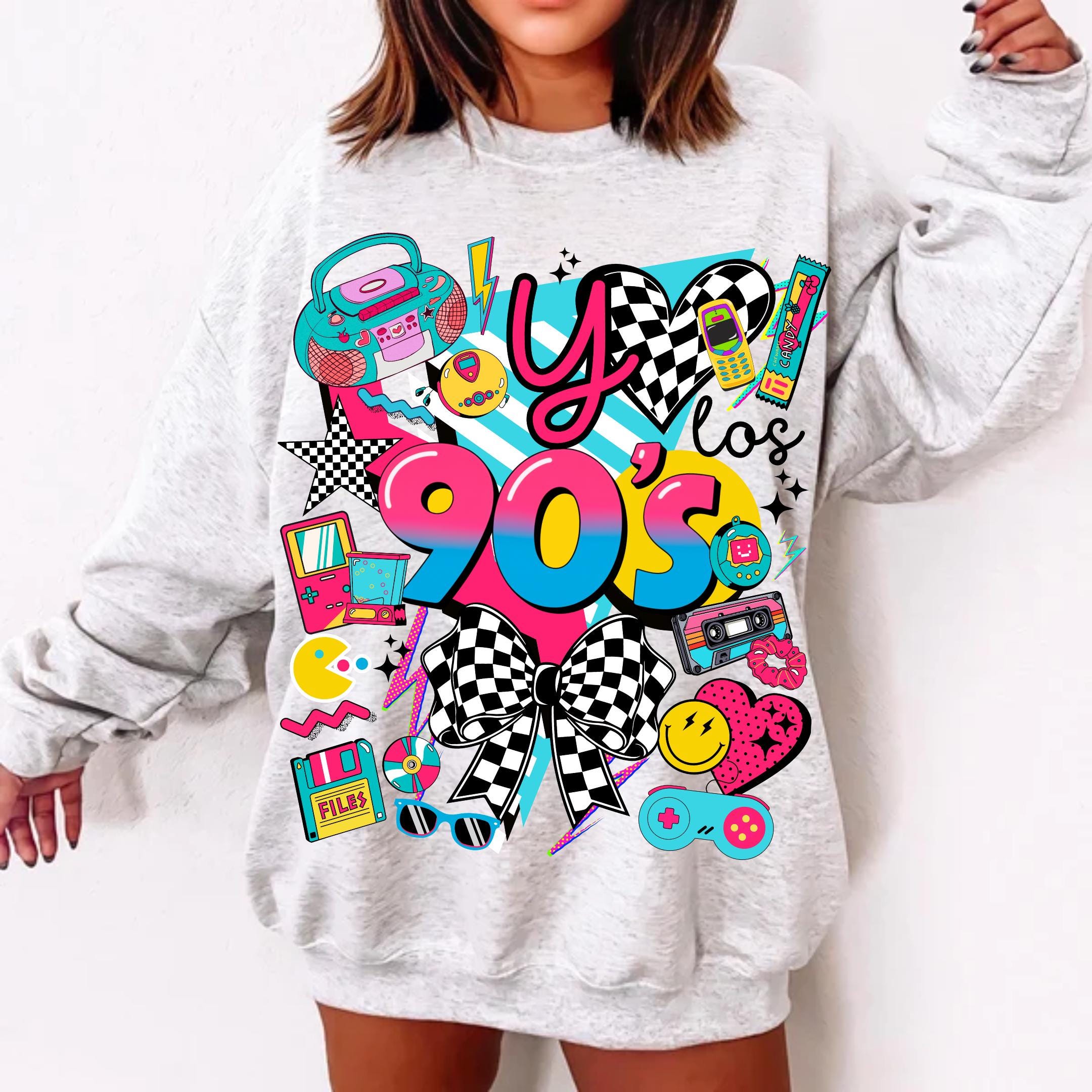 Yo Amo Los 90's PNG | Retro 90s Sublimation Graphic | Neon 1990s