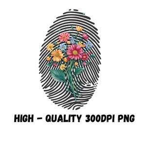 Wildflower Finger Print, WildFlowers PNG, Fingerprint stamp Png, Finger print clip art, Fingerprint Draw Fingerprint Silhouette Thumb Print