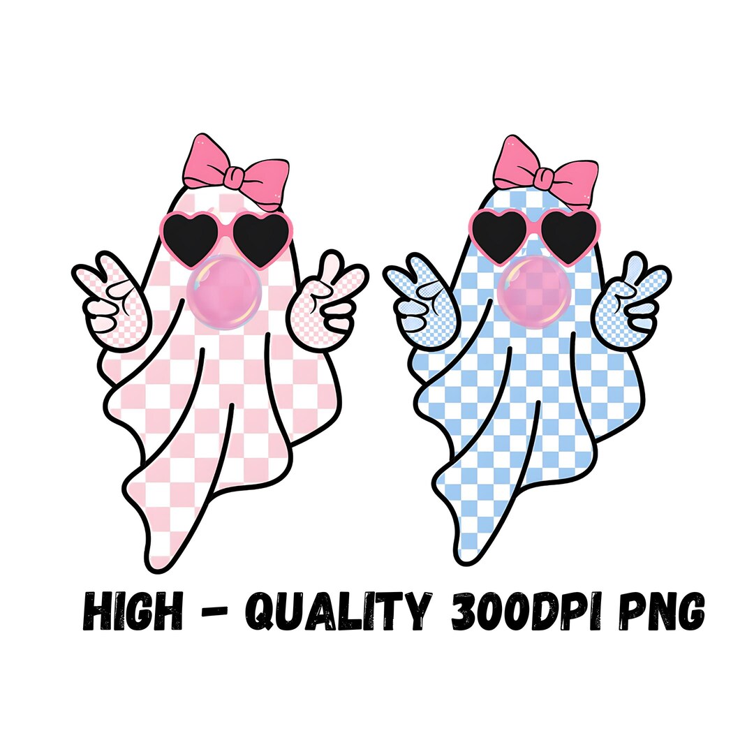 Girly Ghost Blowing Bubble Bundle PNG Cute Ghost Fall Shirt Sublimation ...