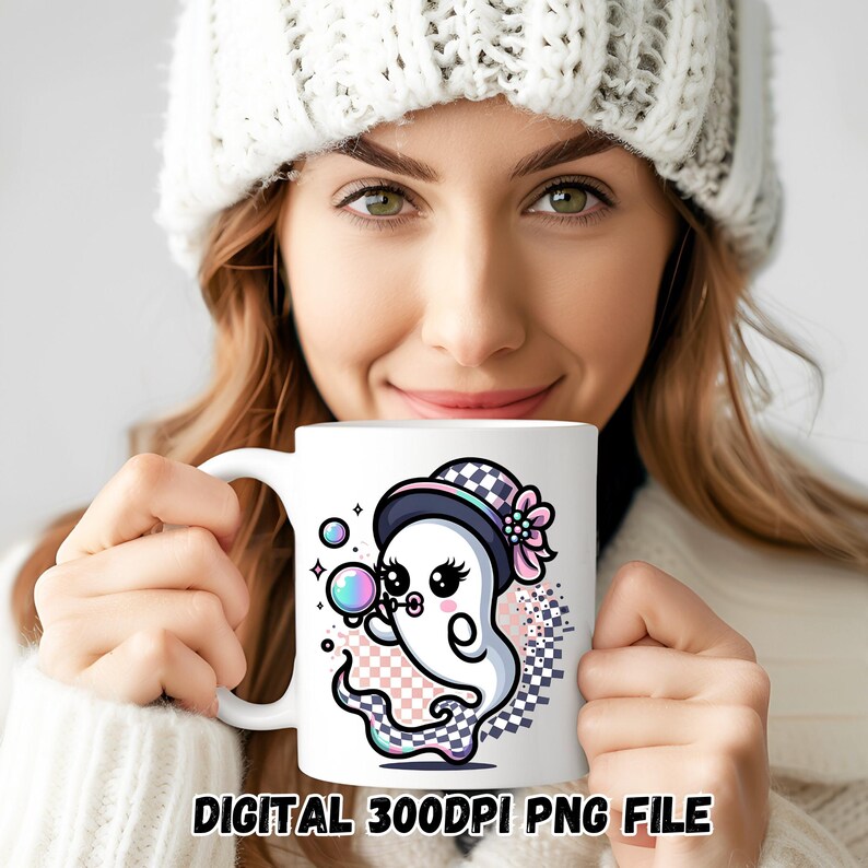 Cute Girly Ghost Blowing Bubble PNG Cute Ghost Fall Shirt Sublimation ...
