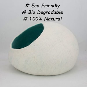 Custom Cat white out and orange inside Cave, Cat Bed, Woolen Cat Bed, Cat Cave Bed, Cat Cave Felt Wool, Cat Lover Gift, Modern cat bed