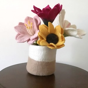 Handmade Natural, Felt Storage Basket, Toy Bucket Bin, Wardrobe Laundry, Hamper, Nursery, Baby, Hand felt wool, living Decor, Storage basket