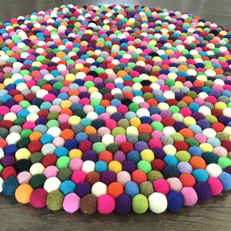 Ball Rug Felt Ball Rug - Etsy