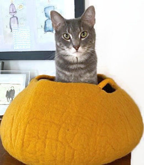 Cat Bed Basket Bed Wool Basket Large Cat Bed Dog Bed Cat Etsy