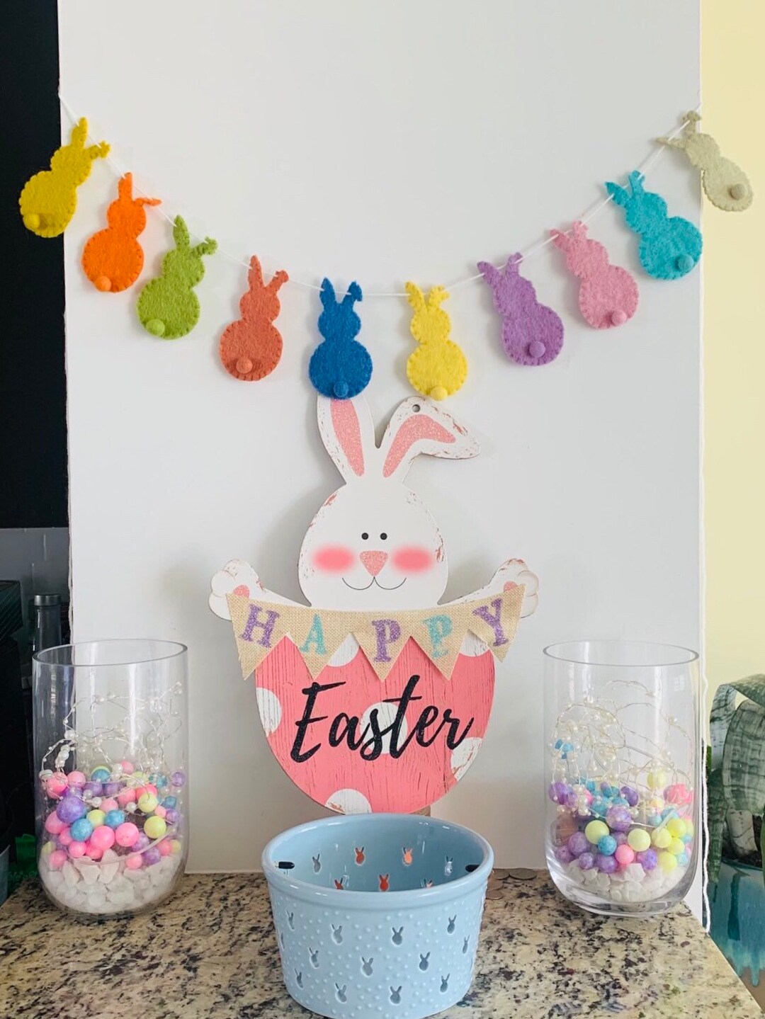 Felted Bunny | Wool Felt Bunny | DIY Garland | Easter Bunny Decoration ...
