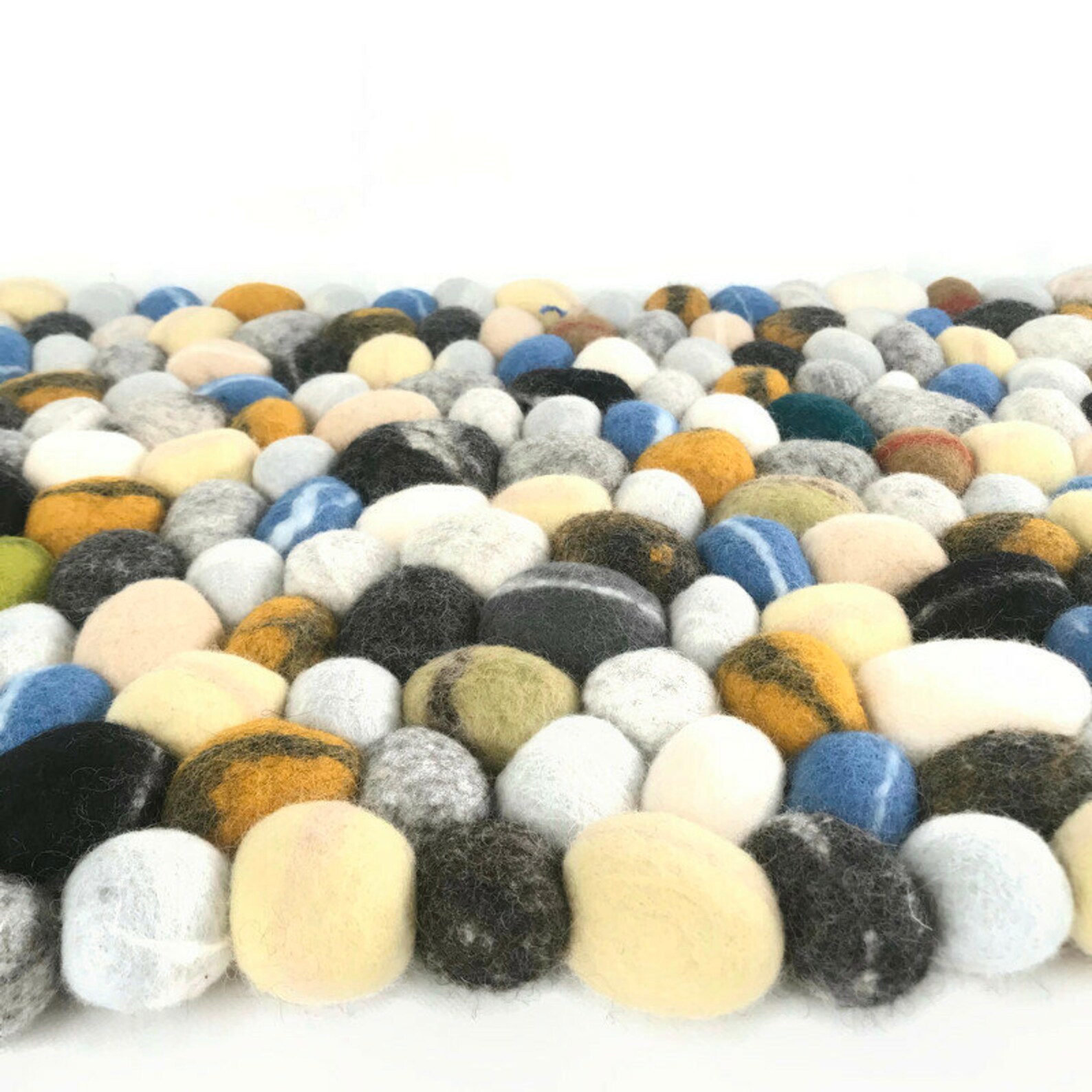 100 Natural Felt Stone Rug Felt Carpet Felted Wool Etsy