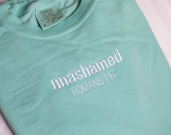 Camiseta Unashamed Comfort Colours bordada - Chalky Mint