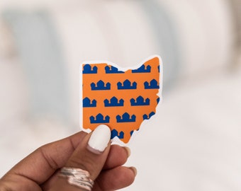 Pegatina impermeable de fútbol Ohio Crown